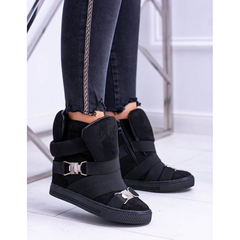 Naisten Lenkkarit Lu Boo Joustavat nauhat Musta Pumpes 1