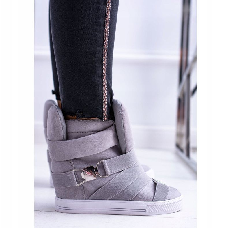 Naisten Lu Boo -tennarit, joissa joustavat nauhat, harmaat pumput 2