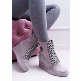 Naisten lenkkarit Lu Boo ketjuilla Mokkanahka Harmaa Monica 2