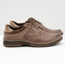 KOMODO Ernesto Ruskea nahkainen miesten lämpimät saappaat talveksi 2