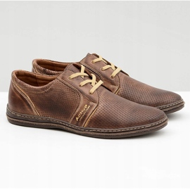 Joker Miesten nahkaiset nahkaiset ruskeat avokengät Markos 1