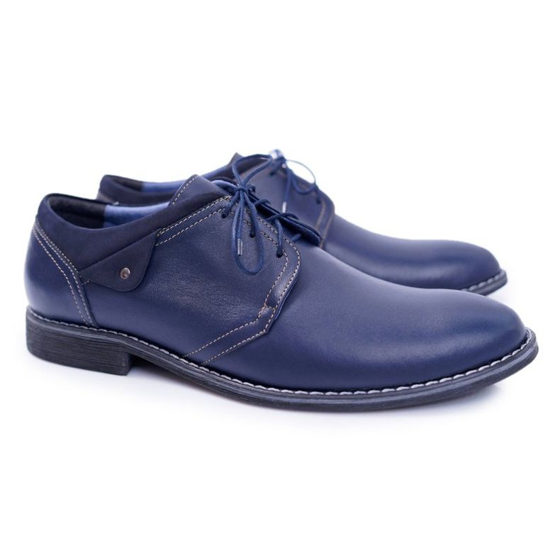 Bednarek Polish Shoes Miesten Brogues Bednarek Elegant Nahka Navy Blue Oliviero tummansininen 1
