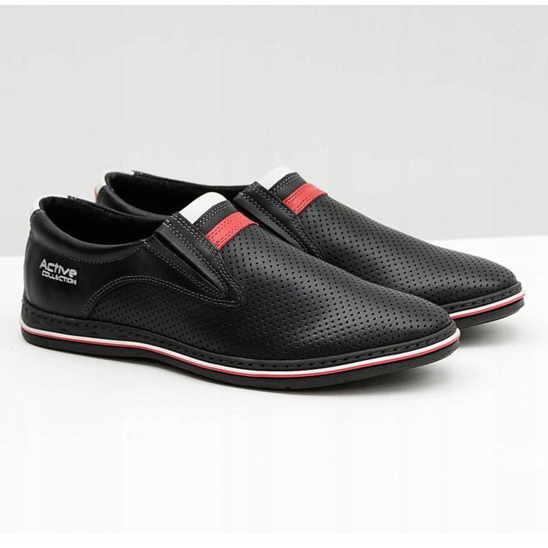 Joker Nahkaiset miesten mustat Slip-On-kengät Mello 1