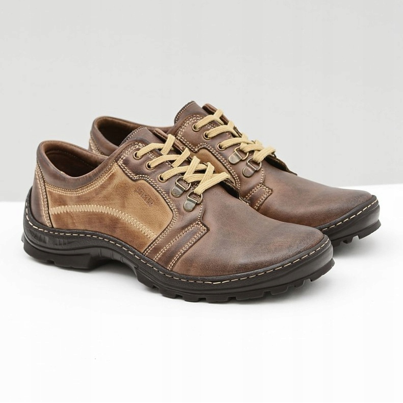 Joker Favello Miesten klassinen nahka ruskea Brogues 1