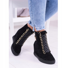 Naisten lenkkarit Lu Boo ketjuilla Suede Black Monica musta 1