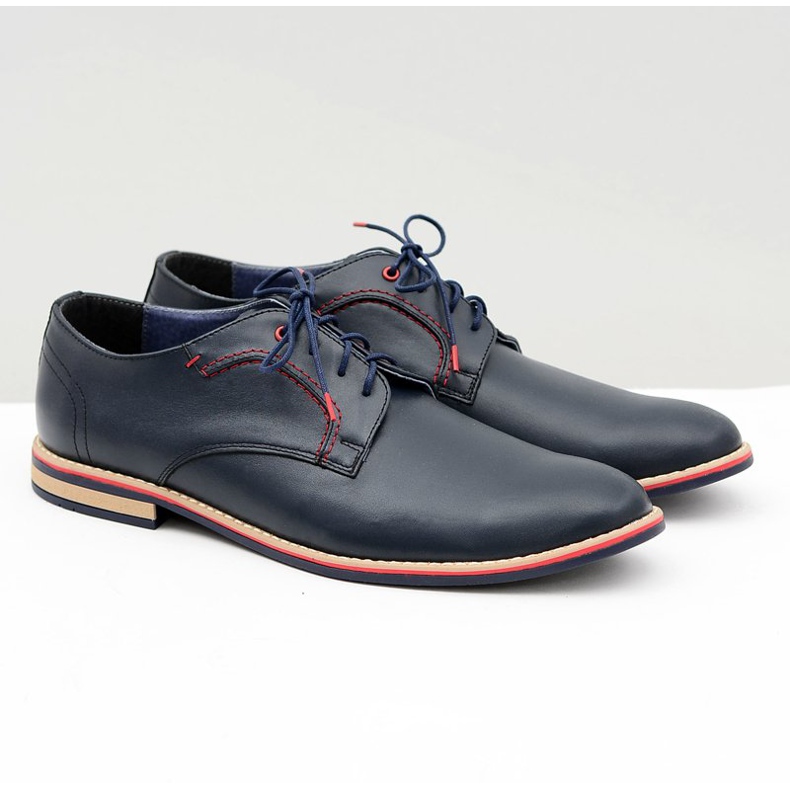 Bednarek Polish Shoes Miesten Brogues Bednarek Elegant Nahka Navy Blue Pietro laivastonsininen 1