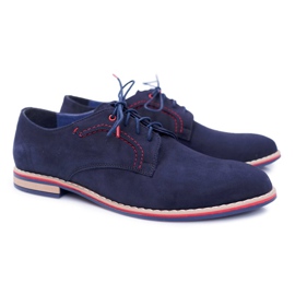 Bednarek Polish Shoes Miesten Brogues Bednarek Elegantti Nubuk -nahka Navy Blue Pietro tummansininen 1