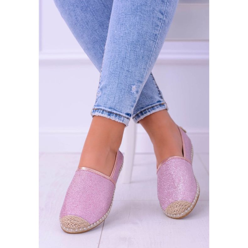 Lu Boo Glitter Naisten vaaleanpunaiset Espadrilles Slip On Miravet vaaleanpunainen 1