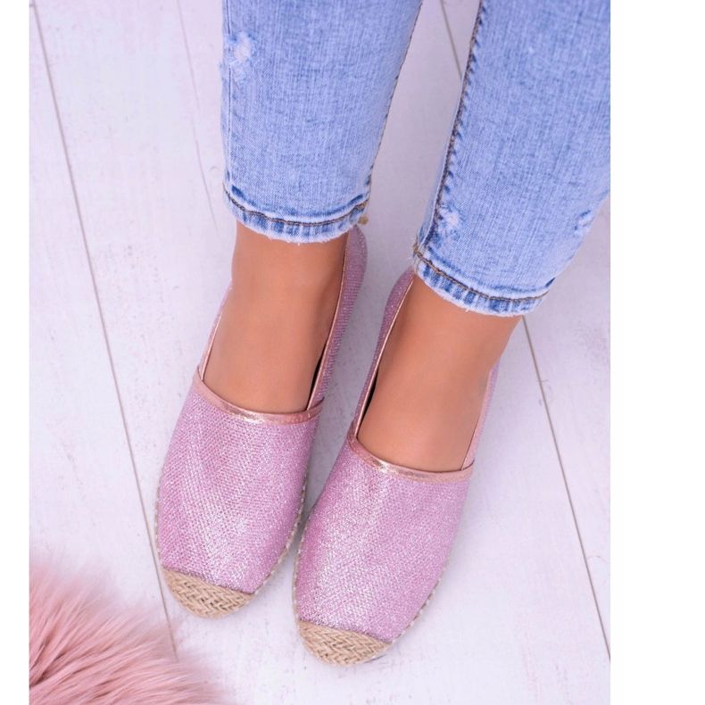 Lu Boo Glitter Naisten vaaleanpunaiset Espadrilles Slip On Miravet vaaleanpunainen 2