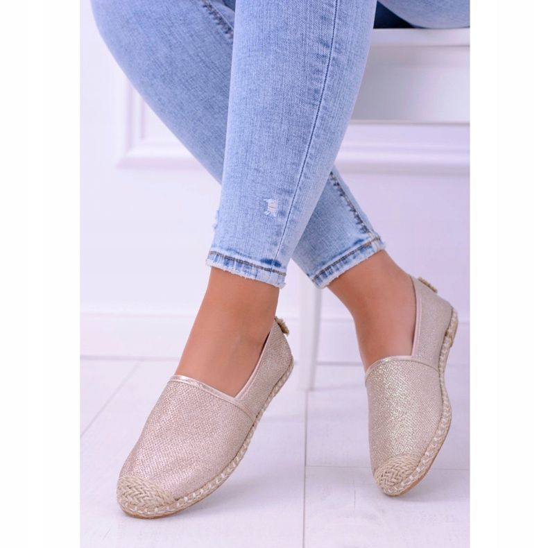 Lu Boo Golden Glitter Naisten Espadrilles Slip On Miravet kultainen 1