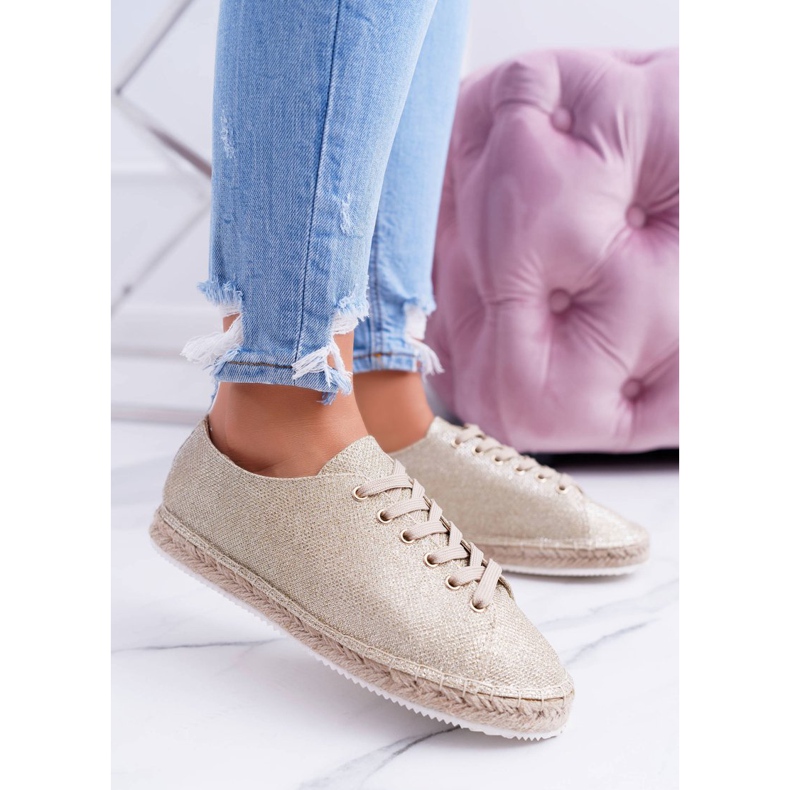 Lu Boo | Golden Glitter Fairy Linen Espadrilles kultainen 2