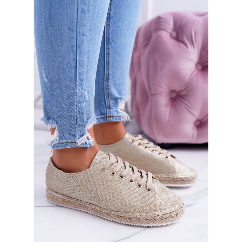 Lu Boo | Golden Glitter Fairy Linen Espadrilles kultainen 1