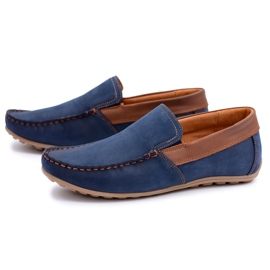 Moccasins Neex Leather Miesten anteeksipyyhekengät tummansininen 1