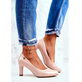 Naisten pumput sergio leone lakattu beige-nude-postilla 2