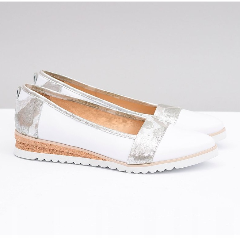 Stagórs Puolan nahkaiset valkoiset ballerinat Moro Persi valkoinen 1