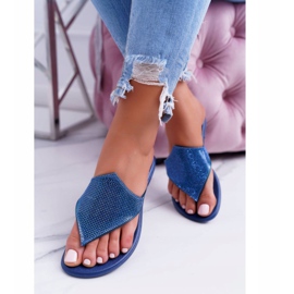 Lu Boo Rubber Naisten varvastossut paljeteilla Anika laivastonsininen 1