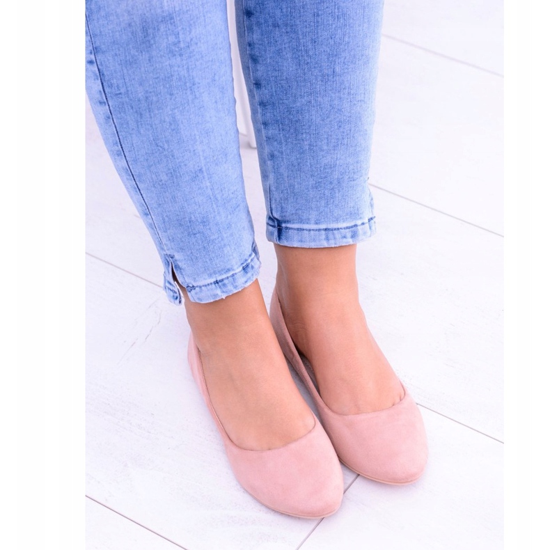 PS1 Vaaleanpunaiset naisten ballerinat Suede Bueno vaaleanpunainen 2