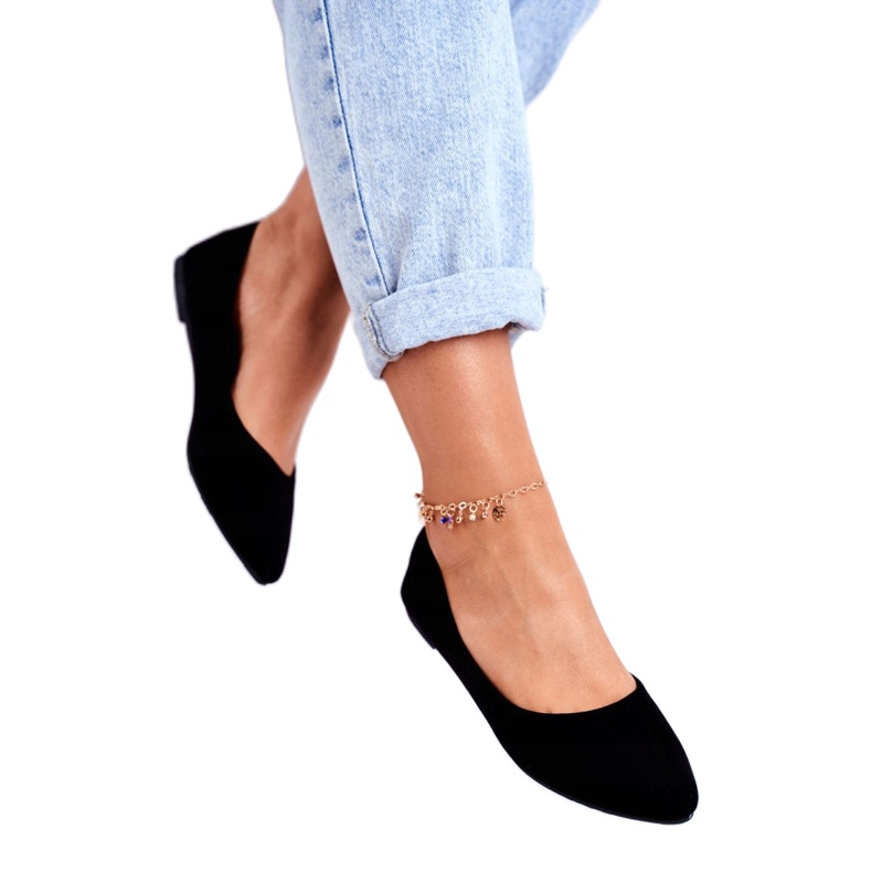 PS1 Musta naisten ballerinat Suede Bueno 2