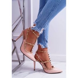 Naisten Vices -korkokengät, lakattu jauhe Valenti Jets -napeilla vaaleanpunainen 2