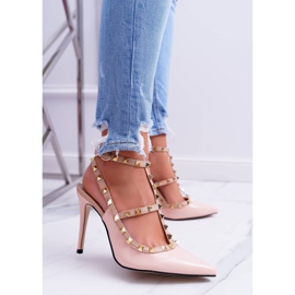 Naisten Vices -korkokengät, lakattu jauhe Valenti Jets -napeilla vaaleanpunainen 1