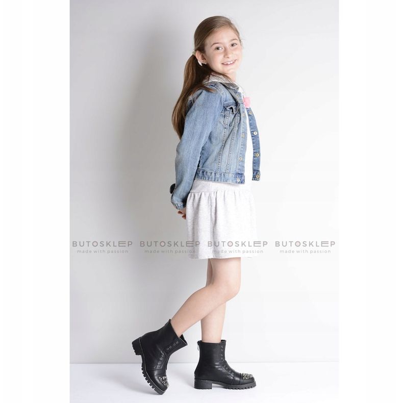 Lu Boo mustat lasten nilkkurit, joissa kuutiometriä zirkonia Pu LittleCarrie 2