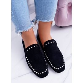 Lu Boo Naisten Black Lords Ballerinat Planta -tekojalokivillä musta 2