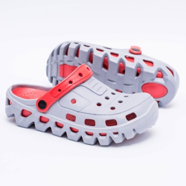 Flameshoes Harmaat miesten puutarhan kevyet tossut Kroks Eva punainen 1