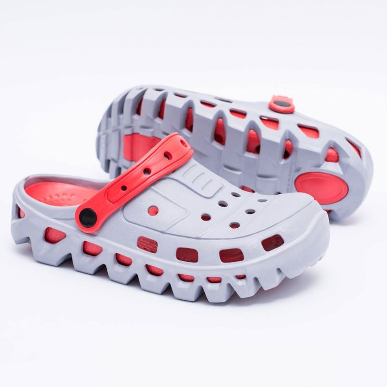 Flameshoes Harmaat miesten puutarhan kevyet tossut Kroks Eva punainen 1