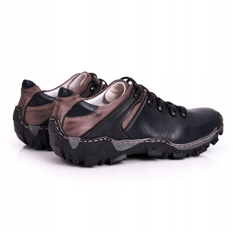 Bednarek Polish Shoes Miesten nahkaiset vaelluskengät Filippo tummansininen 1