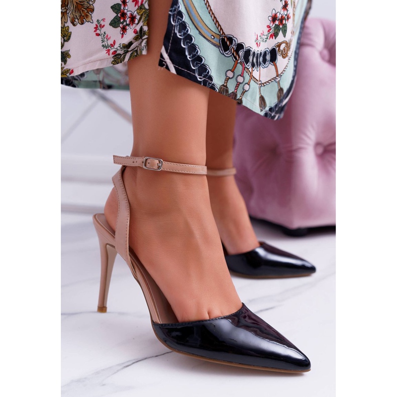 Naisten korkokengät Sandaalit Musta Beige Ergola ruskea 2