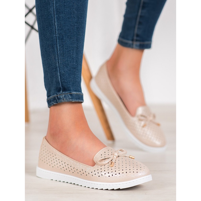 Weide Avoimet loafers glitterillä ruskea 1