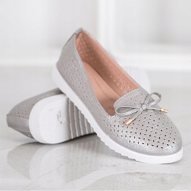 Weide Avoimet loafers glitterillä harmaa 1