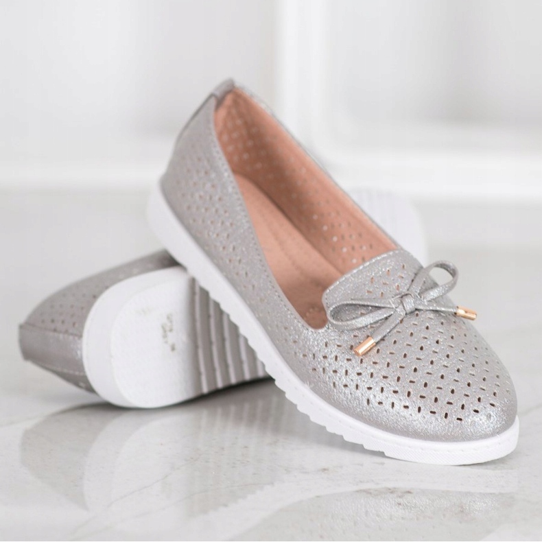 Weide Avoimet loafers glitterillä harmaa 1