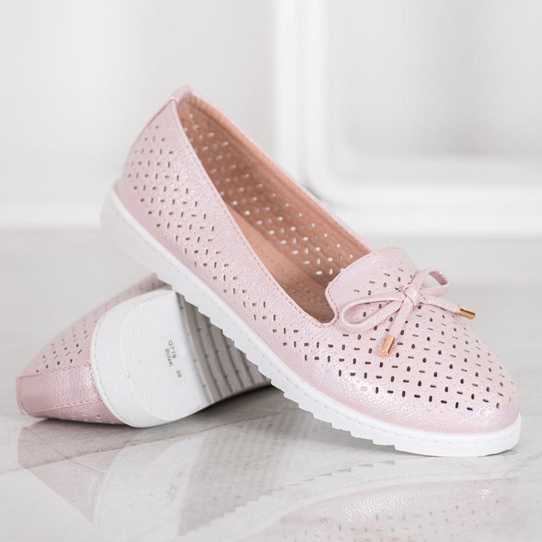 Weide Avoimet loafers glitterillä vaaleanpunainen 1