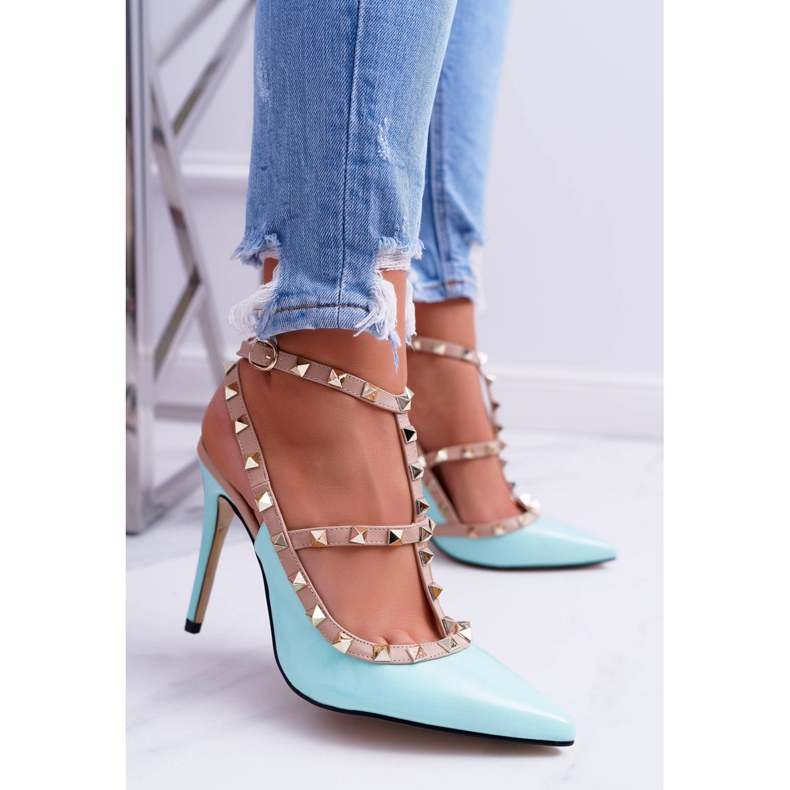 Naisten VICES -stiletot, lakatut, siniset, Valenti -suuttimilla sininen 2