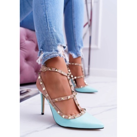 Naisten VICES -stiletot, lakatut, siniset, Valenti -suuttimilla sininen 1