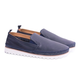Perlugo Navy Blue Miesten nahkakengät tummansininen 1