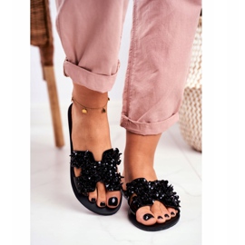 LU BOO Naisten tossut, joissa on nielty kuutio zirkonia musta 2