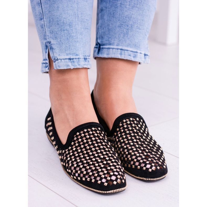 Lu Boo, mustat openwork -ballerinat Lordsy Brads Carmar 1