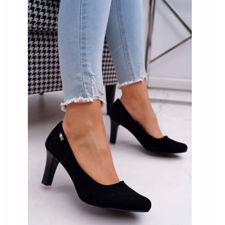 Naisten pumput Sergio Leone Black Suede Orsola musta 1