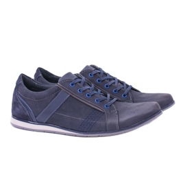 KOMODO Miesten Denali Navy Blue Leather Brogues tummansininen 1
