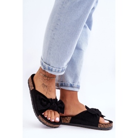 PS1 Naisten mustat tohvelit Cork Bow Wendyssä 1