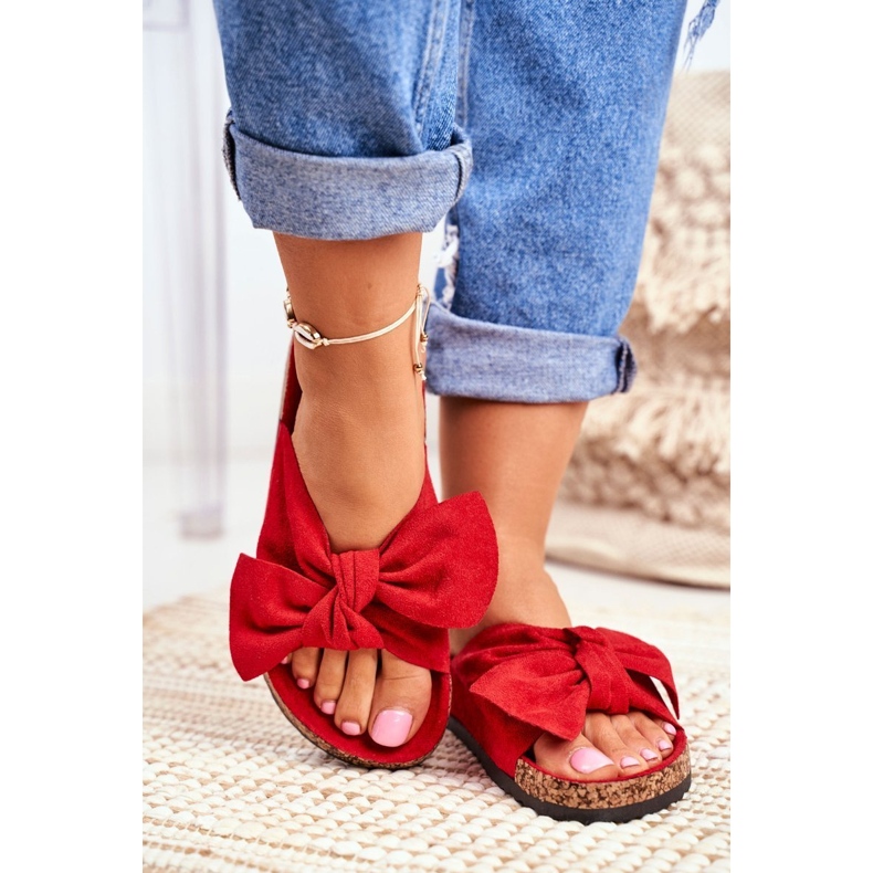 PS1 Naisten punaiset tossut Cork Bow Wendyssä punainen 1