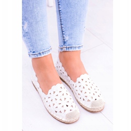 Lu Boo Naisten ballerinat Valkoiset Espadrilles Macarena Flowers valkoinen 2