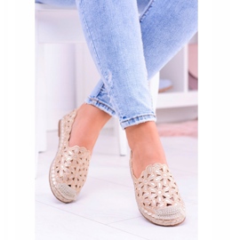 Lu Boo Naisten ballerinat Golden Espadrilles Macarena Flowers kultainen 1