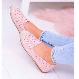 Lu Boo naisten ballerinat vaaleanpunaiset Espadrilles Macarena Flowers vaaleanpunainen 1