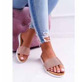 Lu Boo Naisten paljetit Sandaalit Samppanjaherkut vaaleanpunainen 1