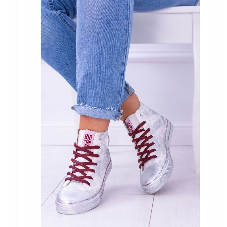 Big Star High Valkoinen Hopeoitu Tennarit BB274016 1