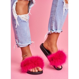 Naisten tossut, joissa on luonnollista turkista Fuchsia Naturis vaaleanpunainen 1