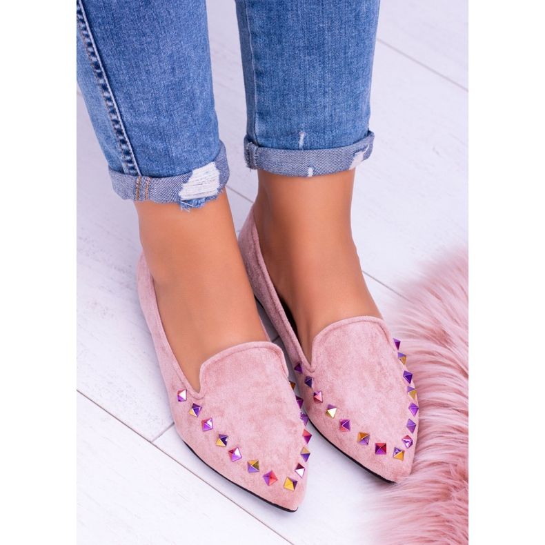 Lu Boo Pink Lords Iridescent Jets Suede Spike vaaleanpunainen 2